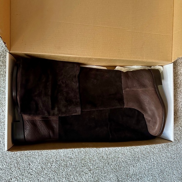 Y2K Marni Chocolate Suede Fold-Over Tall Boots • Size 38/8 • Made in Italy - Picture 2 of 9